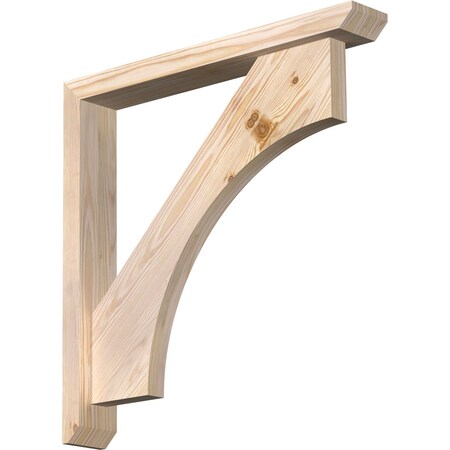 Ekena Millwork Westlake Slat Smooth Bracket w/ Offset Brace, Douglas Fir, 3 1/2"W x 24"D x 24"H BKT0402X24X24WTL06SDF